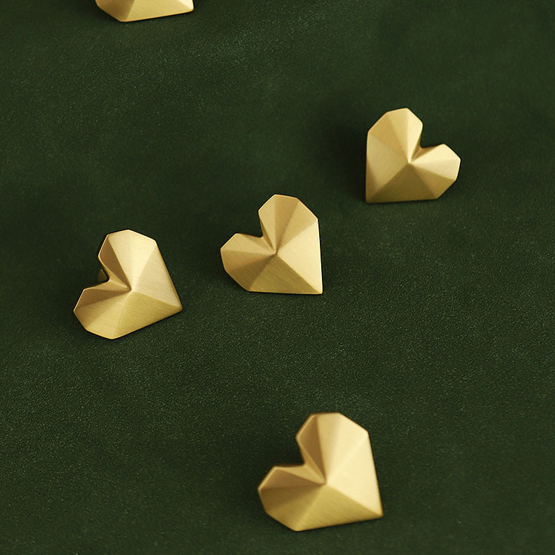 Heart Shaped Brass Furniture Hardware Handle Yellow