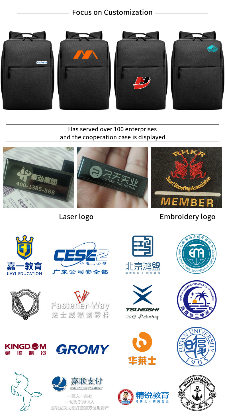 Factory high quality new men's backpack custom logo large capacity waterproof anti theft business Laptop Backpack