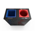 Sustainable L800mm 30L Public Steel Outdoor Trash Can