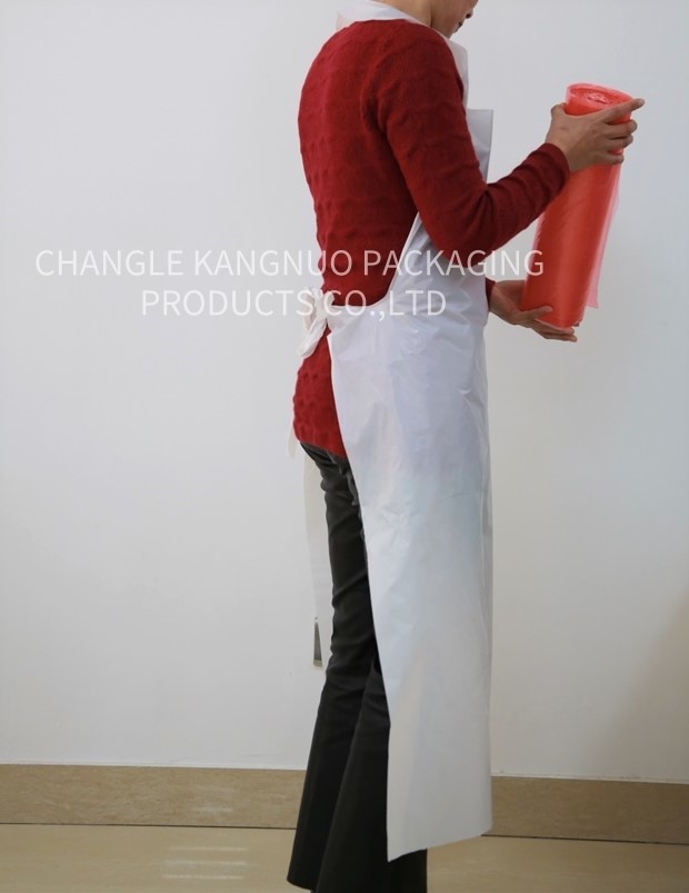 Red HDPE / LDPE Plastic Disposable Kitchen Aprons With 800x1200mm Size