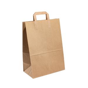 China Foldable Grocery Supermarket Small Flat Handle Paper Bag wholesale