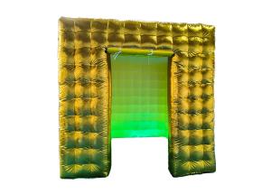 China Inflatable Led 360 Photo Booth Enclosure Golden Inflatable Photo Booth With Camera wholesale