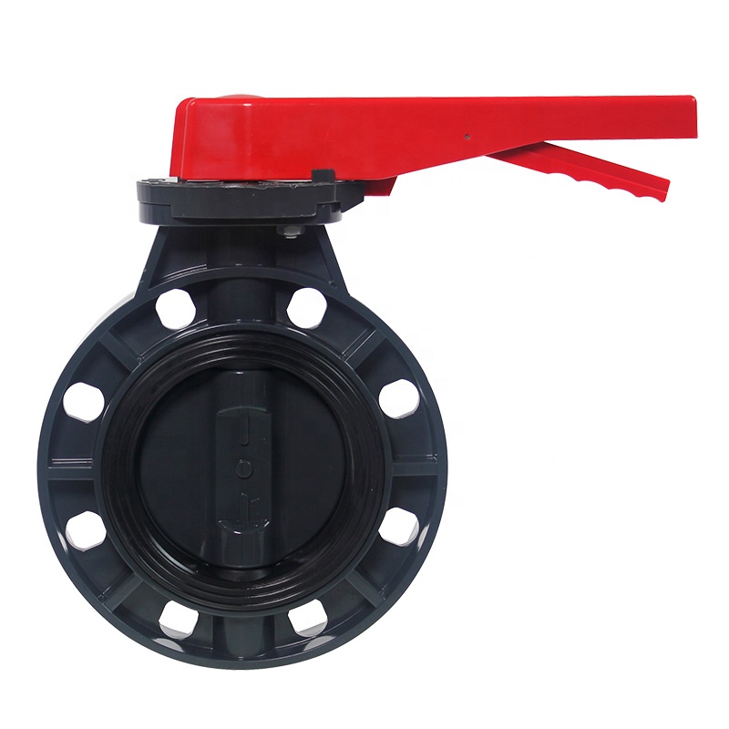 Water Media 2"-12" PVC Butterfly Valve Wafer Type for Hydraulic Ball Structure Manual