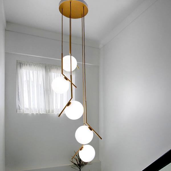Long Pendant Lamp Modern Nordic Spiral Stair Hanging Light Dining Living Room