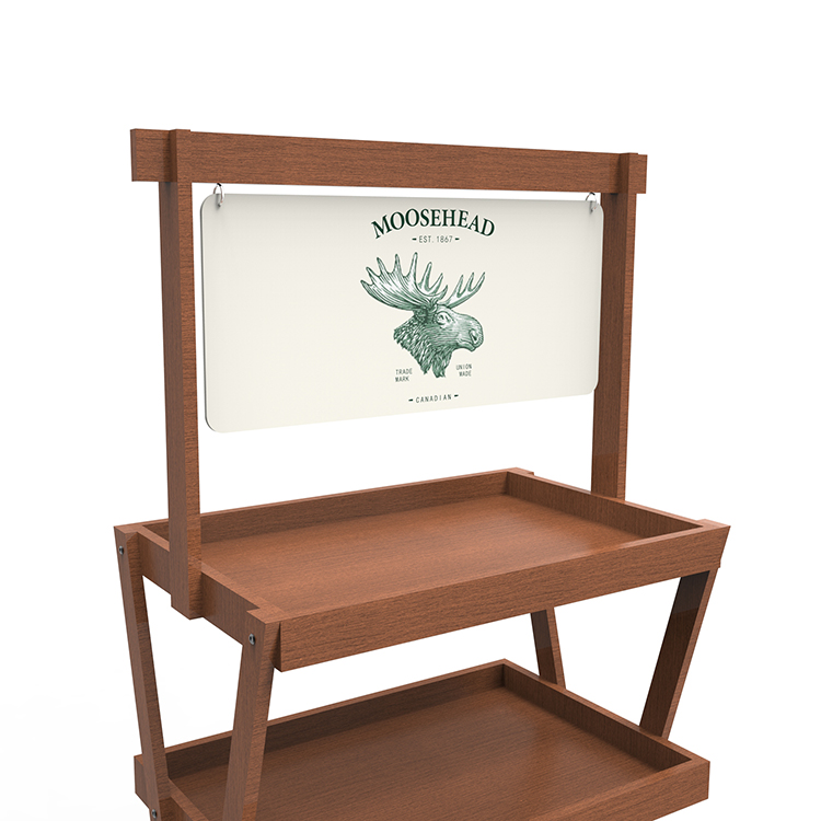 X Shape Wooden Display Stand Wood Whisky Bottle Display Stand For Supermarket