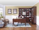 Rubber Wood Home office room furniture bookcase set by Glass door with Shelves