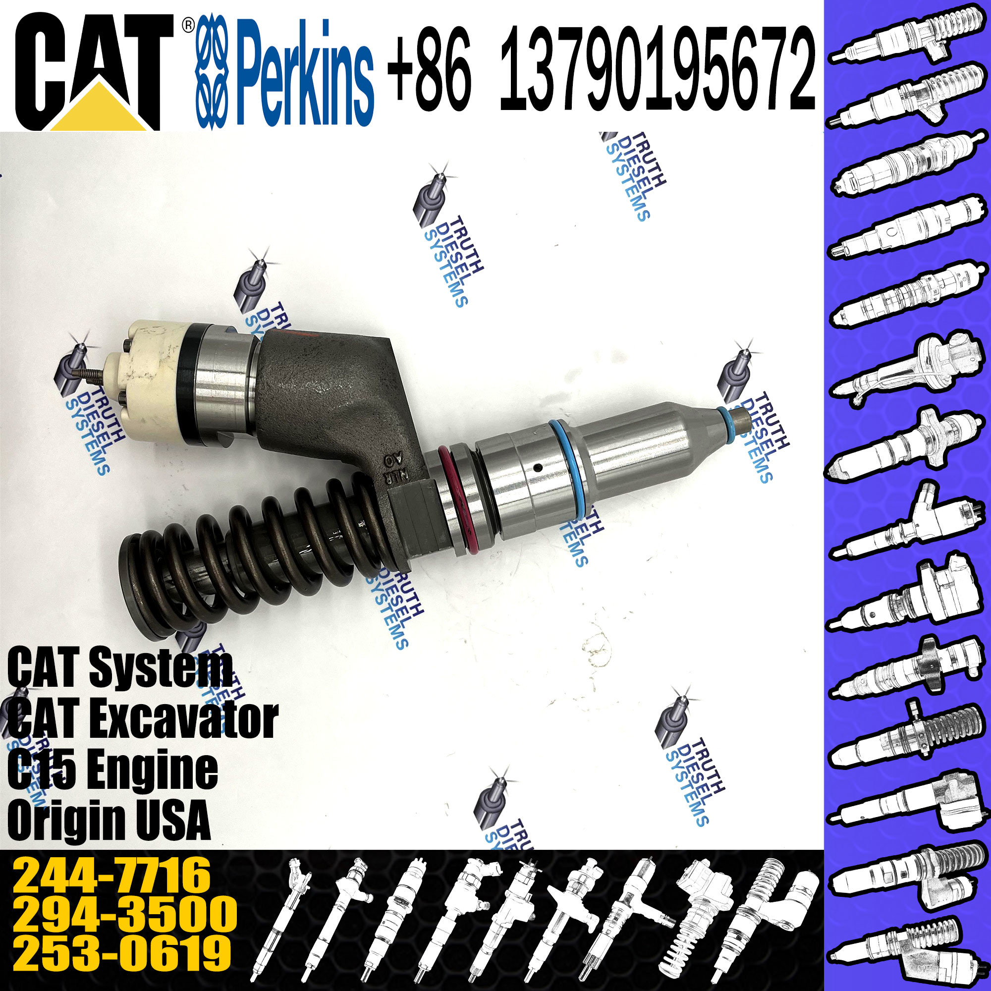 Excavator 385C 631G Diesel Fuel Injector GP CA2447716 244-7716
