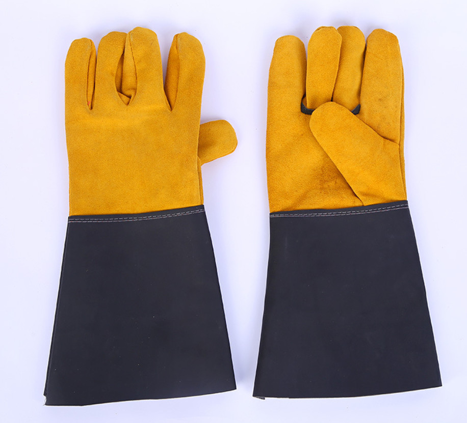 Welding Gloves Wear-Resistant And Heat-Insulating Extended Leather Welder Labor Insurance Gloves