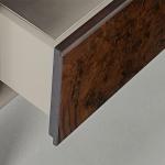 Burl 18in Cabinet Console Table TV 180cm Wooden For Living Room