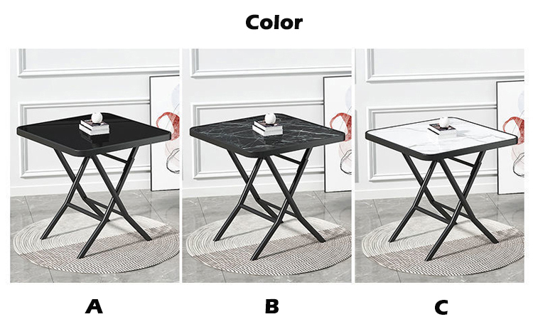 Outdoor Table Metal Tempered Glass Square Round Folding Foldable Coffee Dining Table