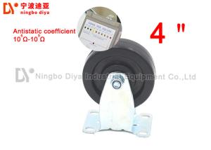 China PU Black Industrial Dolly Wheels Anti Static Wear Resistant With Brake wholesale