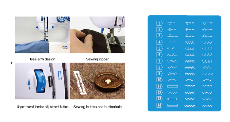 Lock Stitch Formation 42 Stitches Sewing Machine Foot Pedal UFR-707