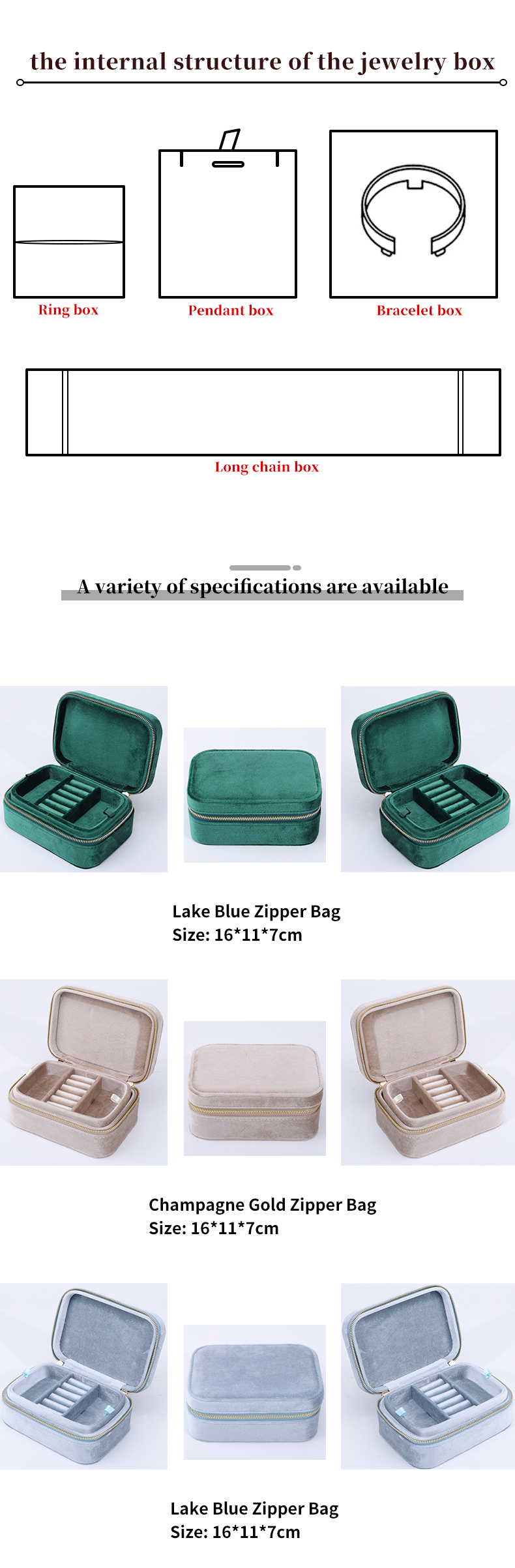 Elegant Velvet Jewelry Storage Box for Custom Earrings Necklaces and Rings Newest Style