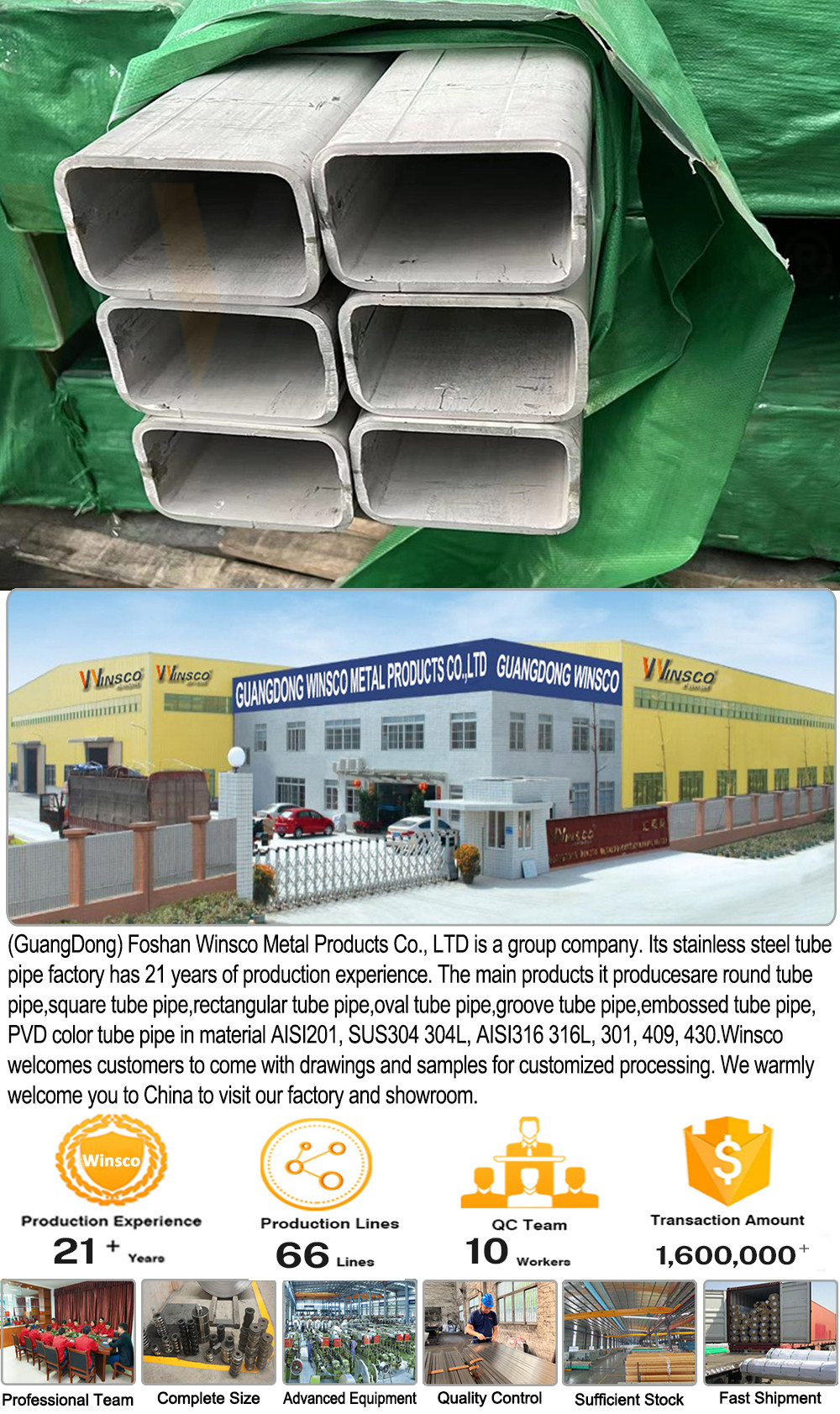 Building Material Inox Tube 201 304 316 316L Grade Large Size Rectangular Mill 80mmx180mm Stainless Steel Pipe
