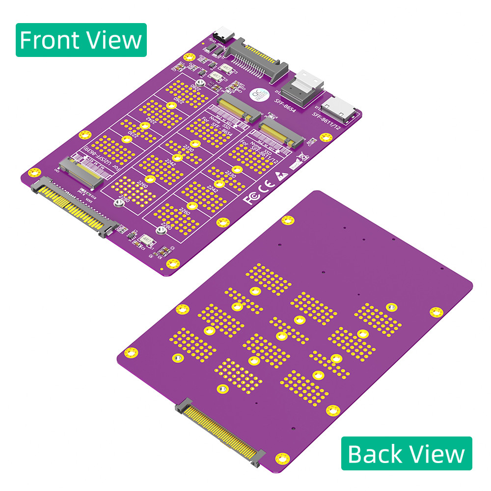3 in 1 Combo M.2(NGFF) NVMe SSD to SFF-8611/8612/ 8654/and U.2(SFF-8639) Adapter.