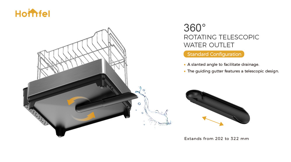 Rectangle Stainless Steel Detachable Dish Rack For Organizing