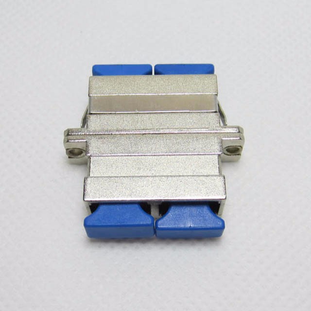 MM OM4 SC PC Flange Optical Fiber Adaptor Simplex Aqua