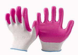 China Durable Nylon Yarn Fully Coated Nitrile Gloves , Breathable Nitrile Gloves wholesale