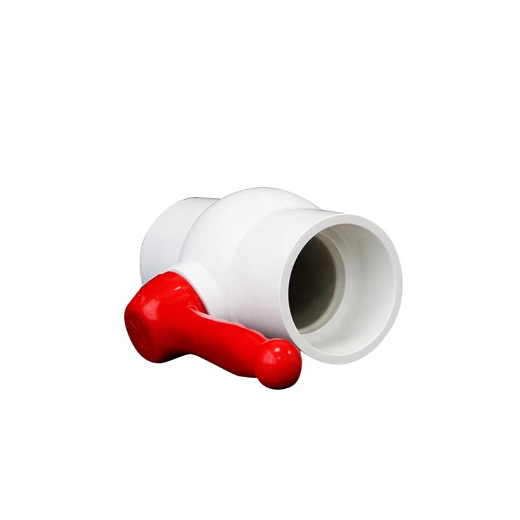 Standard Length 2" PVC Compact Ball Valve for White Plumbing Materials in White Color