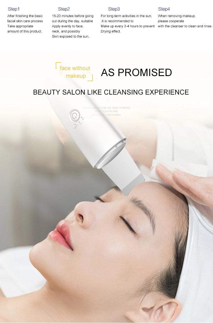 CE ROHS Handheld Acoustic Pulse Ultrasonic Skin Scrubber