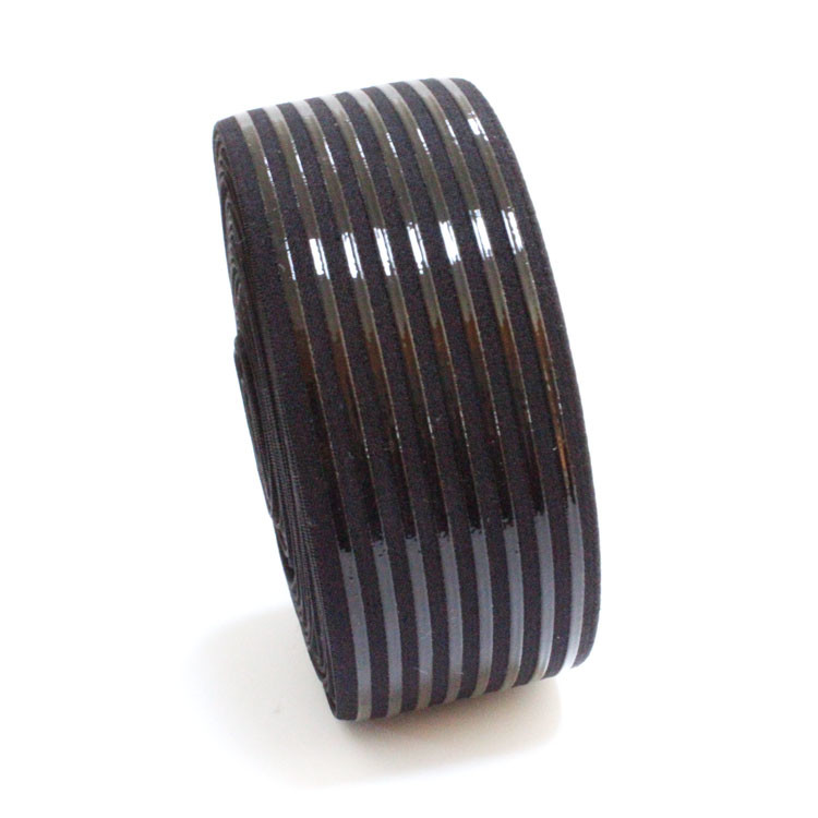 Black Nylon Cycling Silicone Gripper Elastic For Garment