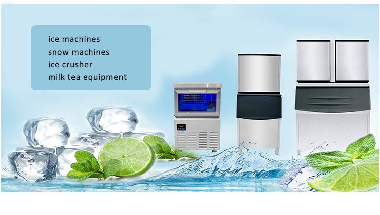 The Nissan 40 kg stainless steel commercial ice cube machine can be customized to size ice cubes for use in bars