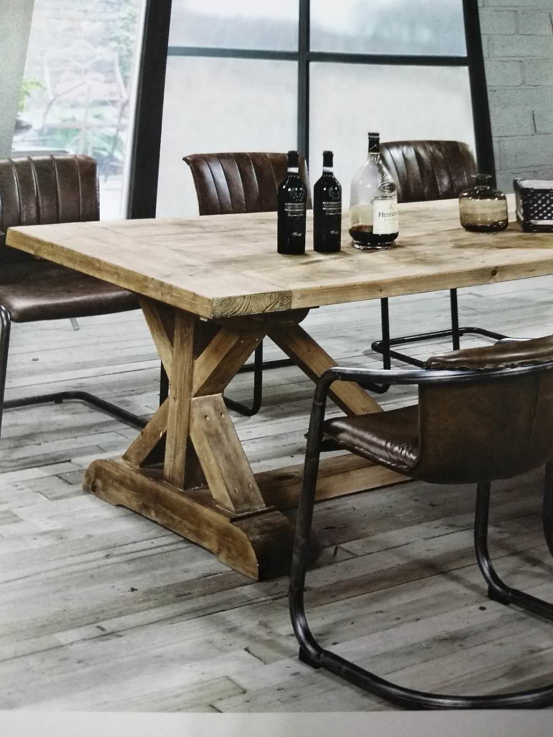 1.8M Length Solid Wood Dining Table , 4 Chair Dining Table Set For Hotel / Home