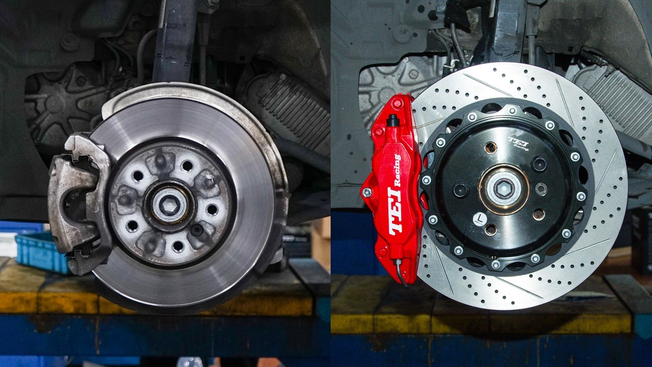Honda Civic EG6 EK9 EX Seden P40S 4 Piston Forged Caliper With 330*28mm Rotor 17 inch Wheel