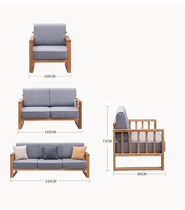 Northern Europe Solid Wood Frame With Seating Cushion Modern Furniture Sofa