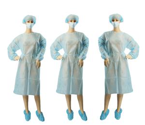China Surgical Non Woven Garments PP PE Coated XXL Full Length Custom Color wholesale