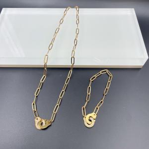 China Newest Gold Color Stainless Steel Earring ,Necklace , Bracelet Sets With Cnc Cz For Lady wholesale