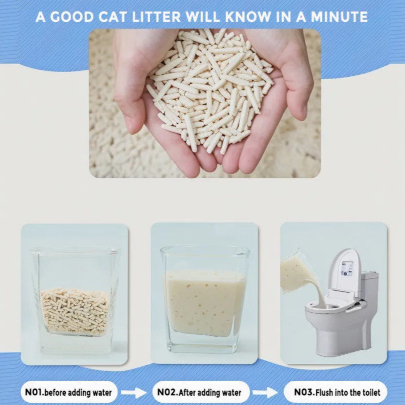 Natural Dust Free Fast Clumping Tofu Cat Litter Plant Biodegradable Flushable