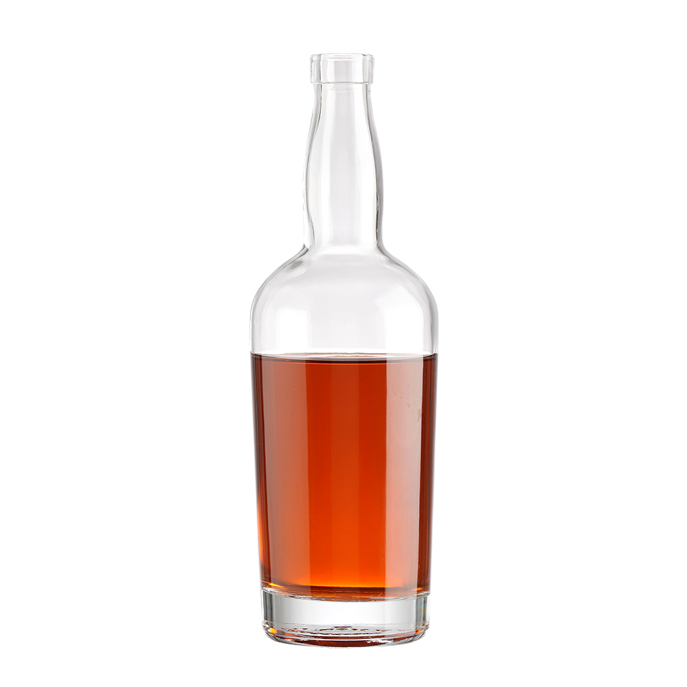Transparent Glass Products 500ml 750ml 1000ml Round Empty Tequila Bottle and Spray Cap