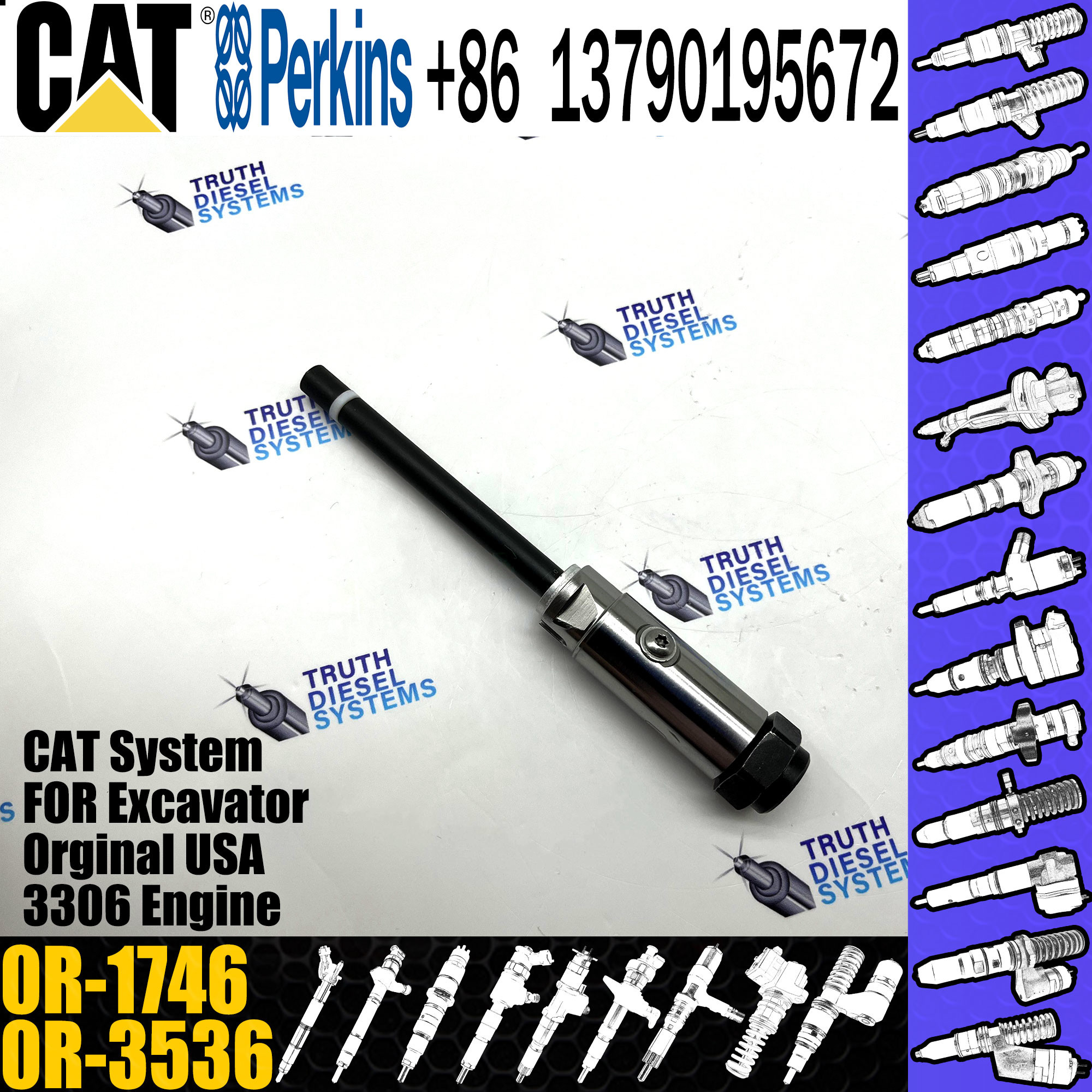 Made in China new Diesel Fuel Pencil Injector 0R-1743 0R-3420 0R-1744 FOR Engine 3406B/3406C/3408/3408B/3408C