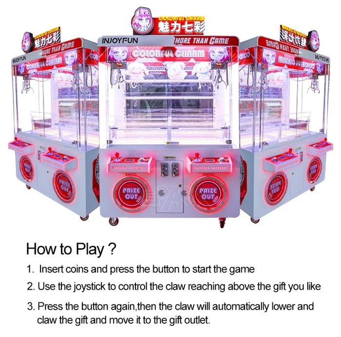 Colorful Coin Operated Doll Prize Vending Machine Mini Plush Toy Charming
