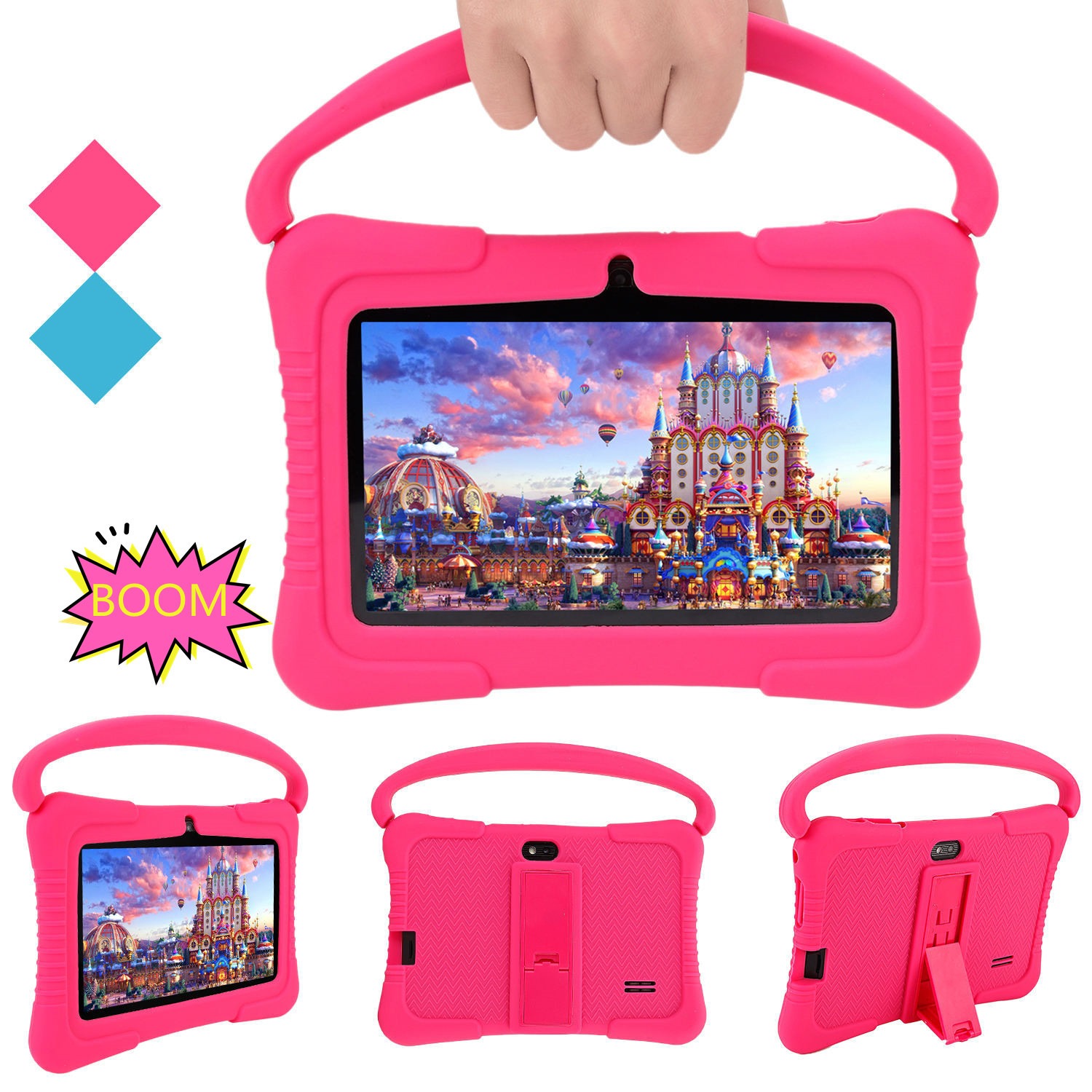 USB Charging Cute Kids Tablet PC Drop Resistance Allwinner Processor Quad Core