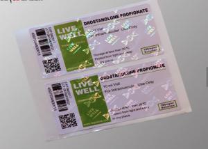 China Strong Adhesive Vial Custom Hologram Stickers For Drostanolone Propionate wholesale