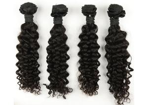 China 32 Inch AAAAA Virgin Malaysian Curly Hair Weave , Long Hair Extensions wholesale
