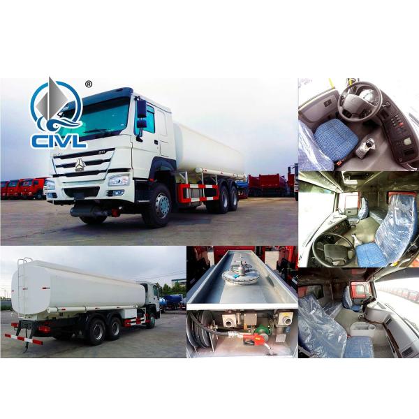 Oil Tanker Truck 6 x 4 25000l SINOTRUK HOWO brand 12.00R20 Radial Tire Euro II 371hp