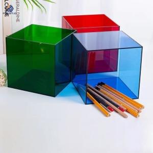 China Glossy Finish Colored Acrylic Storage Box Sleek Design Acrylic Cosmetic Box wholesale