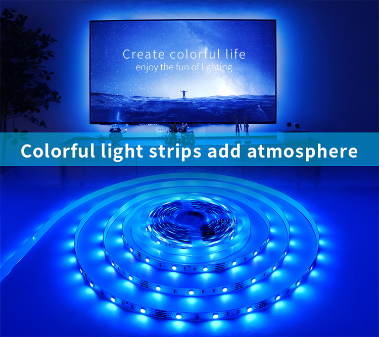5V RGB SMD 5050 LED Light Strip with 24-KEY Control Set 5Meter/roll 50000 Working Time