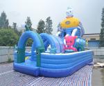 Ocean Themed Commercial Bounce House With Slide PVC Tarpaulin Material