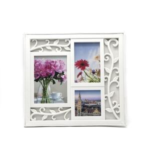 China Flower Pattern 3 Picture Collage Frame , Wall Hanging Picture Frames on sale