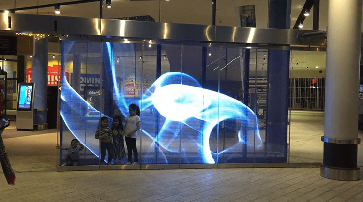 HD High Resolution P3.91-7.82 Indoor Full Color Transparent LED Display Screen For Store Window Glass