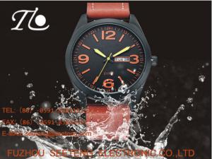 China vintga style watch men wrist watch business and sport watch with pu band wholesale