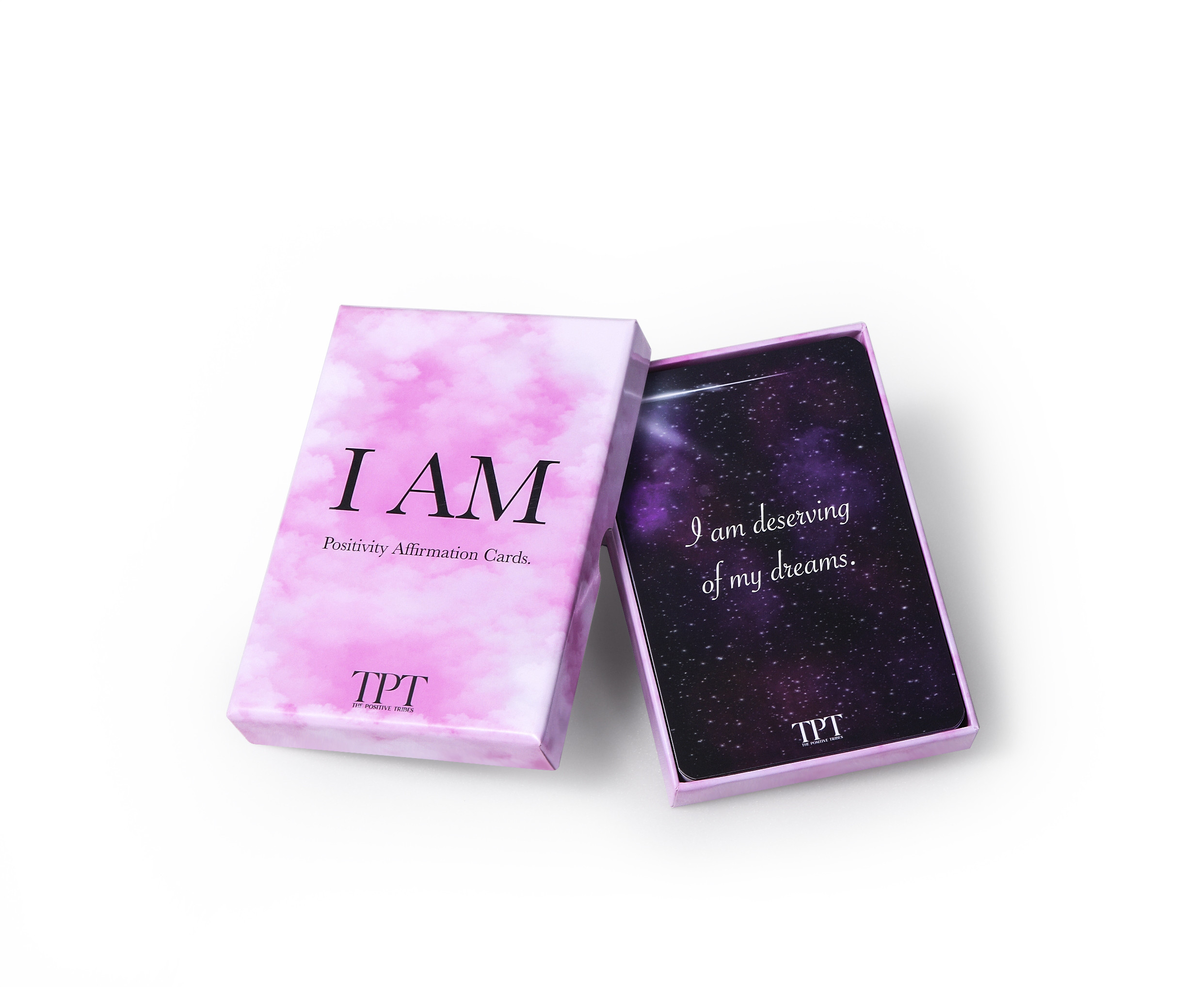 600gsm Rigid Cardboard Box Positivity Affirmation Tarot Flash Cards Packaging