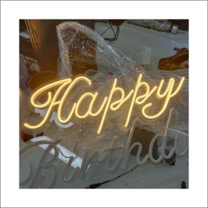 China Happy Birthday Neon Letter Signs Acrylic Srecw Installation wholesale