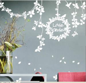 China PVC Antique Custom Designer Vinyl Wall Decoration Flower Stickers G253 wholesale
