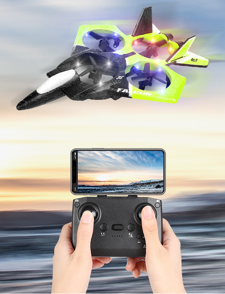 RC Aircraft Foam UAV Model Glider Fixed Wing Combat Aircraft Colored LED Children Play Toy Plane