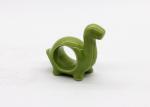 Green Dinosaur Ceramic Napkin Rings Wedding Party Decoration Handmade Dolomite